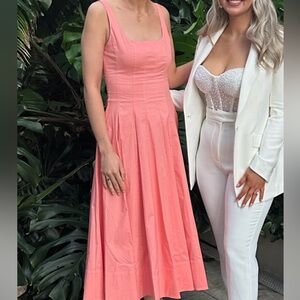 Staud Wells Pink Midi Dress